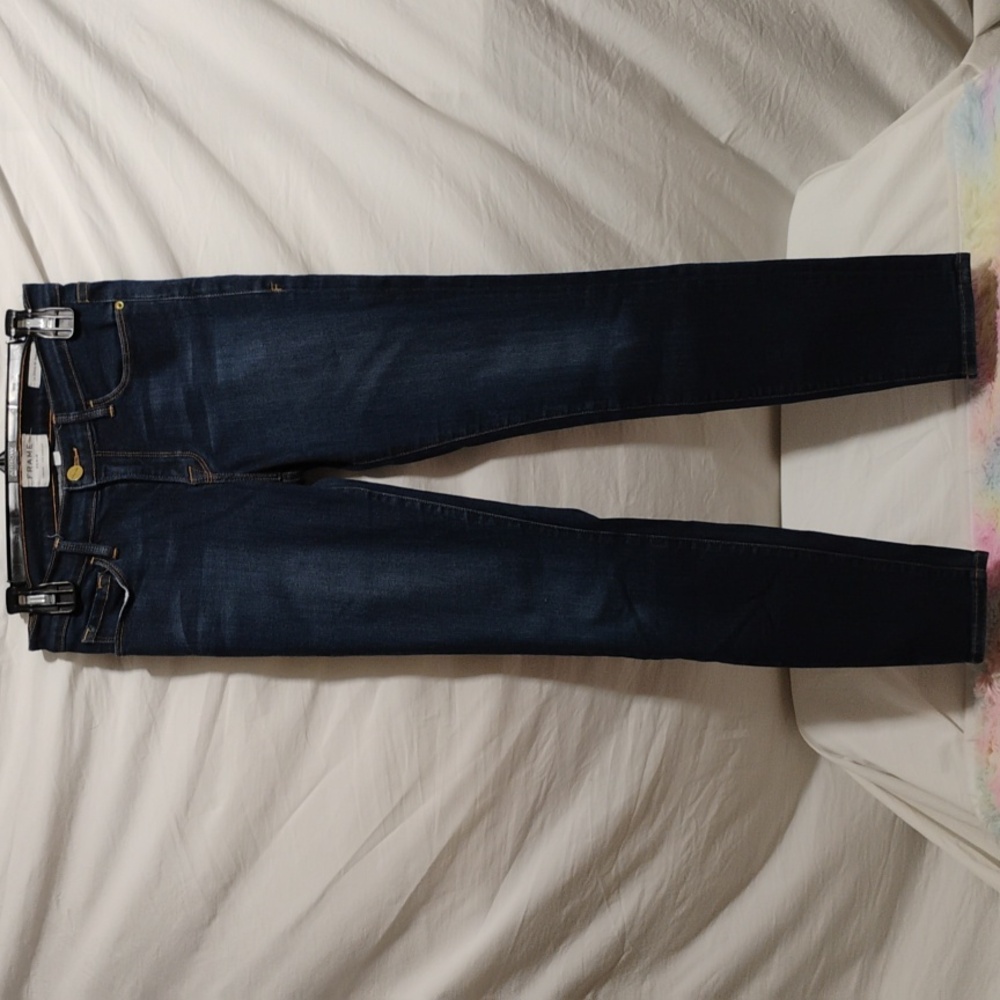 (D-2) SALE! Frame Denim Le Skinny De Jeanne Stretchy Blue Jeans Sz.28 Worn 1X